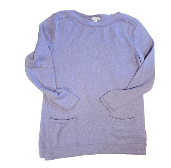 J. jill Lavender Tunic Style Sweater with Front Pockets Size Small - Picture 1 of 4